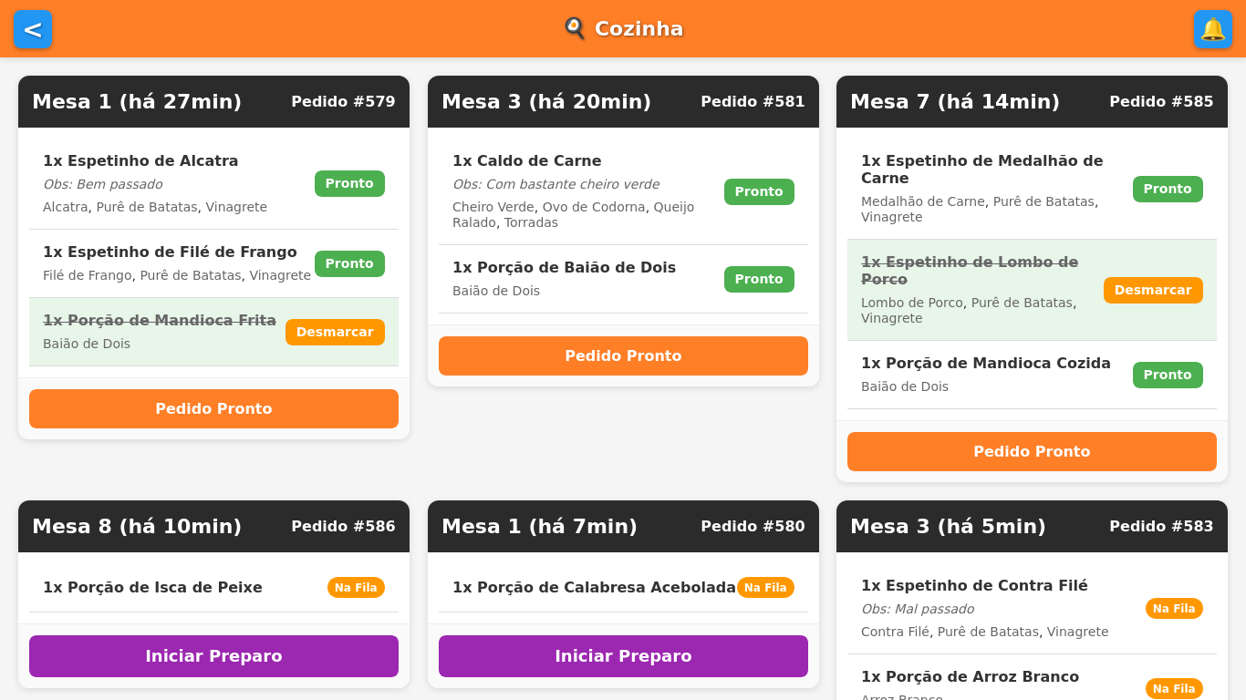 KDS - Monitor de Cozinha - Comanda+