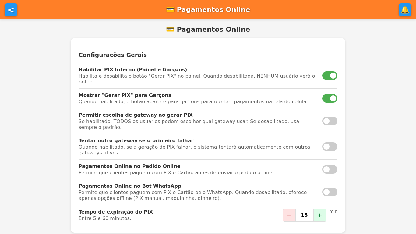 Pagamentos online
